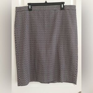 J. Crew Navy and White Patterned Skirt